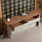 Тумба ТВ навесная с электрокамином, фасады в эмали LE551.450