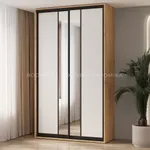 Шкаф-купе ХG150.60-2, профиль INTEGRO, фасад МДФ/зеркало серебро