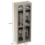 Шкаф двухдверный узкий, фрезерованные фасады в эмали LE210.44-1