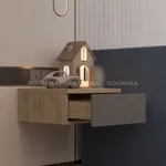 Тумба прикроватная подвесная, фрезерованные фасады в эмали LE709
