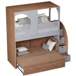 Кровать-чердак A914 с диваном Bergamo, 90x200 L/R