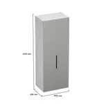 Шкаф 2 дверный, фрезерованные фасады в эмали LE-210.60-1