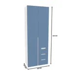 Шкаф комбинированный, фасады в эмали LE215 L/R