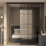 Раздвижная перегородка для зонирования, стекло Титан GRACE 15