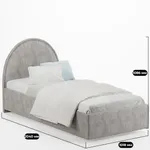 Кровать односпальная мягкая BUBBLE с подъемным механизмом, 90x190