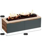 Тумба ТВ навесная с электрокамином, фасады в эмали LE548.451