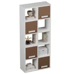 Стеллаж сквозной книжный на 10 ниш с ящиками с фасадами E810