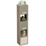 Cтеллаж сквозной книжный на 5 ниш с фасадами и ящиками E805