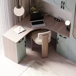 Cтол угловой равносторонний, фрезерованные фасады в эмали LE716