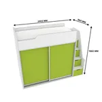 Кровать-чердак  с лестницей комодом L905, 90x190 L/R