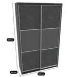 Шкаф-купе ХG166.60-2, профиль INTEGRO, фасад МДФ/Зеркало графит