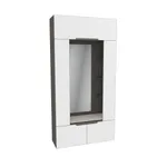 Секция с зеркалом и полками с подсветкой, фасады в эмали LE408