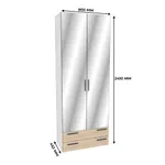 Шкаф двустворчатый с ящиками и с зеркалом L-211.44Z