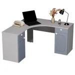 Cтол угловой равносторонний, фрезерованные фасады в эмали LE716