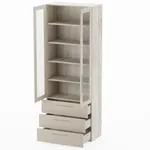 Шкаф книжный с тремя ящиками со стеклом L213S