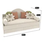 Мягкая кровать-диван с ящиками ФАБИО, 90х190