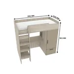 Кровать-чердак с рабочей зоной L909, 90x190 L/R