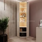 Шкаф угловой книжный со стеклом LG247 с подсветкой