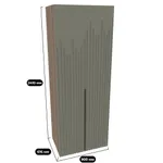 Шкаф 2 дверный, фрезерованные фасады в эмали LE210.60-4