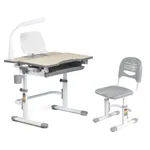 Комплект парта + стул трансформеры Lavoro Grey + лампа + подставка