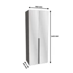 Шкаф 2 дверный с зеркалом, фасады в эмали LE210.60-4Z