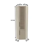 Шкаф угловой книжный со стеклом L247 с подсветкой