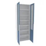 Шкаф книжный со стеклом, фасады в эмали LE214S