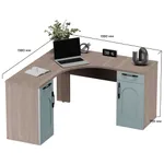 Cтол угловой равносторонний, фрезерованные фасады в эмали LE716