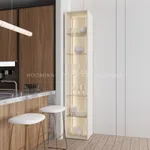 Шкаф со стеклянными фасадом полки стекло с подсветкой R220.1