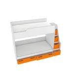 Кровать двухъярусная с лестницей комодом L904, 90x190 L/R