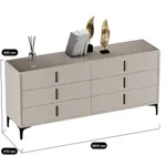 Комод мягкий, стекло прозрачное, ножки черные GRACE786