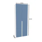 Шкаф двухдверный узкий, фасады в эмали LE210.44-1