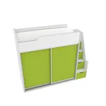 Кровать-чердак  с лестницей комодом L905, 90x190 L/R