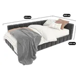 Кровать односпальная мягкая с ортопедической решеткой КВАДРО