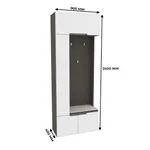 Секция с вешалкой и полками, фасады в эмали LE409 L/R