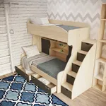 Кровать двухъярусная с лестницей комодом P904, 90x200
