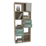 Стеллаж сквозной книжный на 10 ниш с ящиками E810