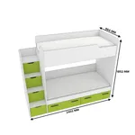 Кровать двухъярусная с лестницей комодом L904, 90x190 L/R