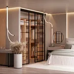 Стеклянная межкомнатная перегородка для гардеробной GRACE 20