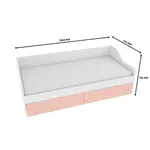 Кровать односпальная, фасады в эмали LE902.200, 90x200