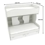 Кровать двухъярусная с лестницей комодом P904, 90x200