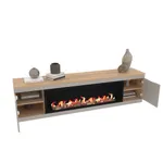 Тумба ТВ навесная с электрокамином, фасады в эмали LE546.451