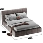 Кровать двуспальная мягкая КВАДРО-СОФТ с подъемным механизмом, 160x200