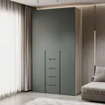 Шкаф трехдверный с ящиками глубокий, фасады в эмали LE203.60