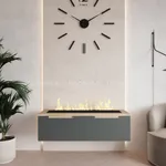 Тумба ТВ навесная с электрокамином, фасады в эмали LE548.451