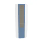 Шкаф угловой книжный со стеклом, фасады в эмали LE247 с подсветкой