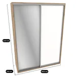 Шкаф-купе ХG180.60-2, профиль INTEGRO, фасад МДФ/зеркало серебро