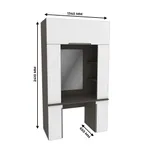 Стол туалетный с секцией и зеркалом, фасады в эмали LE404.60