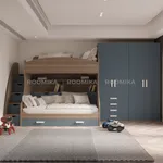 Кровать двухъярусная E980 с лестницей комодом