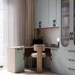 Шкаф двухдверный узкий, фрезерованные фасады в эмали LE210.44-1